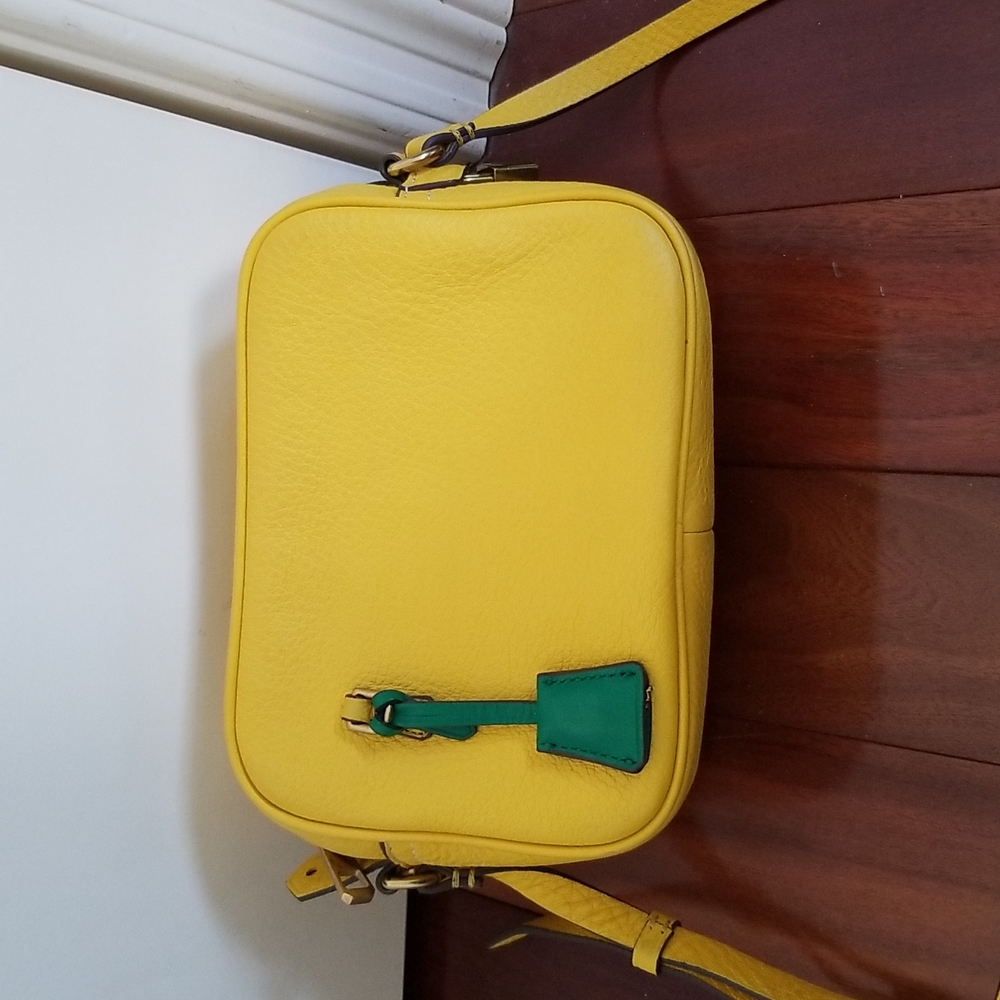 J.Crew Signet Leather Yellow Crossbody Bag